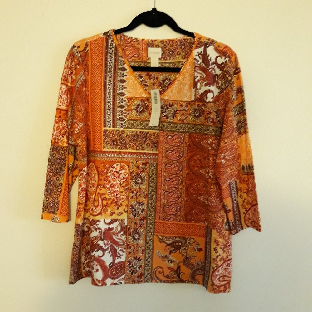 Chico's Woman's Vee Neck Shirt